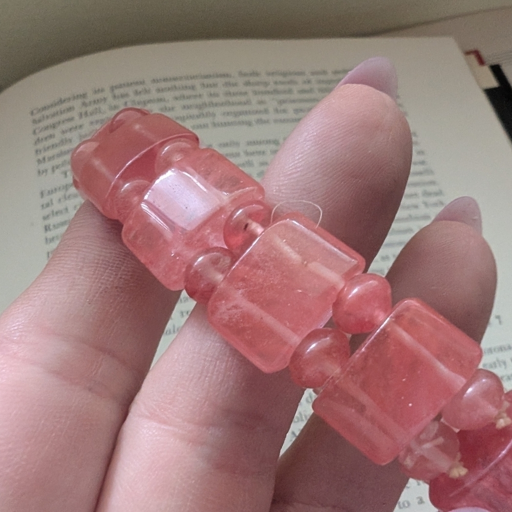 Pink Beaded Stretch Bracelet - Picture 5 of 7